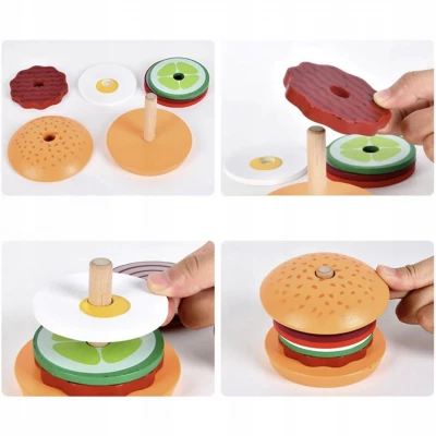 Kruzzel 22673 Dětský dřevěný hamburger