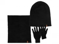 Trizand 22100 Dámsky zimný set čiapky, šál, rukavice čierna