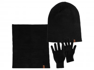 Trizand 22100 Dámsky zimný set čiapky, šál, rukavice čierna