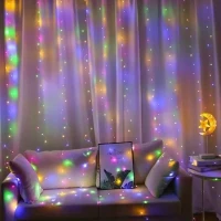 Foxter 2279 Vánoční světelný závěs USB LED, IP65, dálkové ovládání, multikolor 2 x 2 m