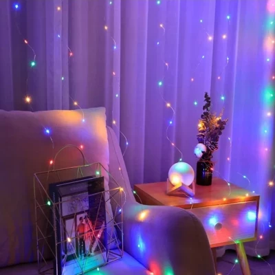 Foxter 2279 Vánoční světelný závěs USB LED, IP65, dálkové ovládání, multikolor 2 x 2 m