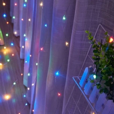 Foxter 2279 Vánoční světelný závěs USB LED, IP65, dálkové ovládání, multikolor 2 x 2 m
