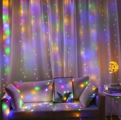 Foxter 2279 Vánoční světelný závěs USB LED, IP65, dálkové ovládání, multikolor 2 x 2 m