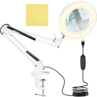 Izoxis 22692 Multifunkční kosmetická lampa s lupou 32 LED, USB, bílá