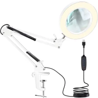 Izoxis 22692 Multifunkční kosmetická lampa s lupou 32 LED, USB, bílá