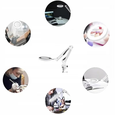 Izoxis 22692 Multifunkční kosmetická lampa s lupou 32 LED, USB, bílá