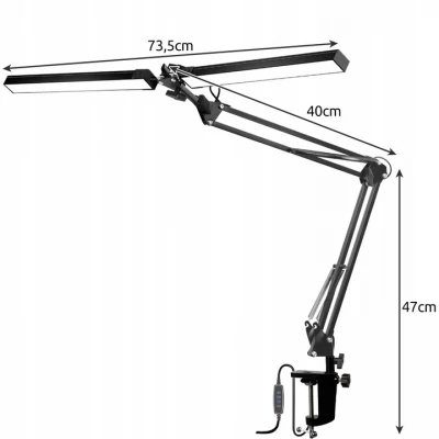 Izoxis 23080 Multifunkční nastavitelná stolní lampa 168 LED, 24W, 3200-6000k, černá