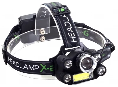 Pronett XJ4587 Čelovka CREE XM-L T6, 5x LED + COB