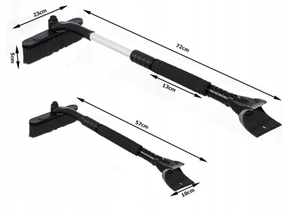 Verk 10116 Škrabka na led se smetáčkem teleskopická 2 v 1 černá