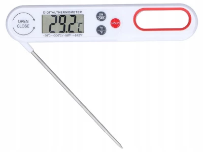 Verk 07176 Kuchyňský teploměr LCD, 300°C, bílý