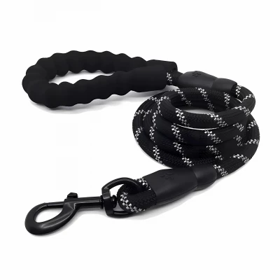 Nuxie Vodítko pre psov reflexné okrúhle 150 cm čierne