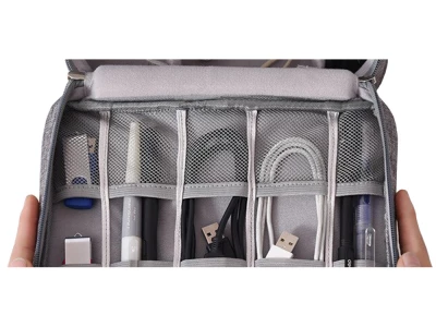 Trizand 23172 Taška organizér na kabely a malou elektroniku šedá