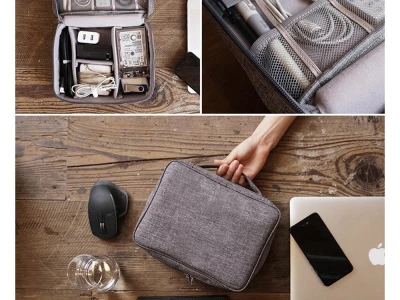 Trizand 23172 Taška organizér na kabely a malou elektroniku šedá