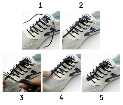 APT AG842 Elastické tkaničky do bot bez zavazování černé