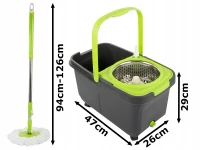 Verk 27078 Rotačný mop 360 + vedro šedé