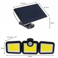 Verk 12324 Solárne 171 COB LED osvetlenie s PIR čidlom pohybu
