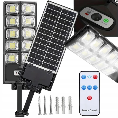 Verk 12325 Pouličné osvetlenie solárne 420 LED COB, IP67, čierne