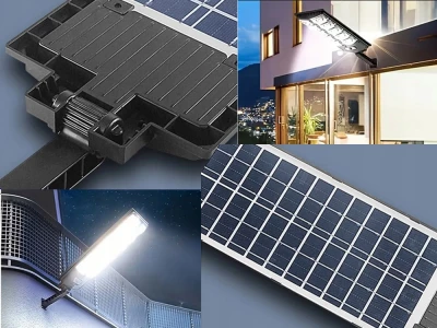 Verk 12325 Pouličné osvetlenie solárne 420 LED COB, IP67, čierne