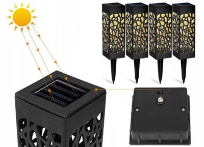 Verk 27103 Záhradné solárne lampy so snímačom súmraku 4 ks
