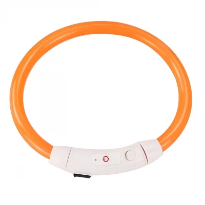 Verk 19327 LED svítící obojek pro kočku a psa 50 cm oranžový