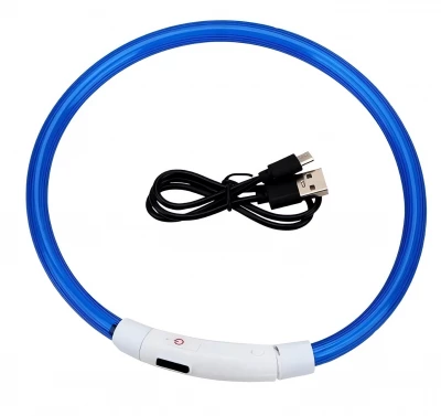 Verk 19327 LED svítící obojek pro kočku a psa 50 cm modrý