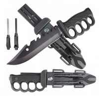 Foxter 2313 Taktický vojenský nôž s kresadlom 33 cm čierny