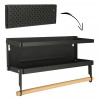 KIK KX4345 Magnetická polička na koření 2 v 1 černá 