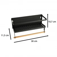 KIK KX4345 Magnetická polička na koření 2 v 1 černá 