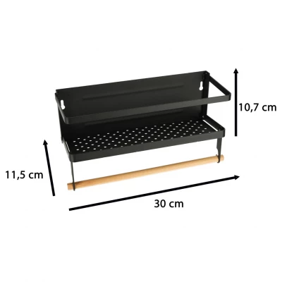 KIK KX4345 Magnetická polička na koření 2 v 1 černá 