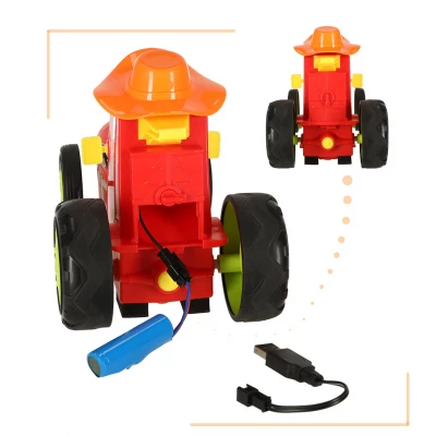 KIK KX4614 RC skákající a tančící traktor 3,7 V červený