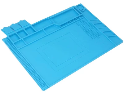 Verk 11398 Silikonová pracovní podložka s magnetickými přihrádkami 45 × 30 cm, modrá