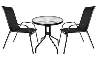 Gardlov 23461 Balkonový set stůl + 2 židle černý