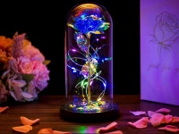 Verk 26108 LED růže ve skleněné váze modrá