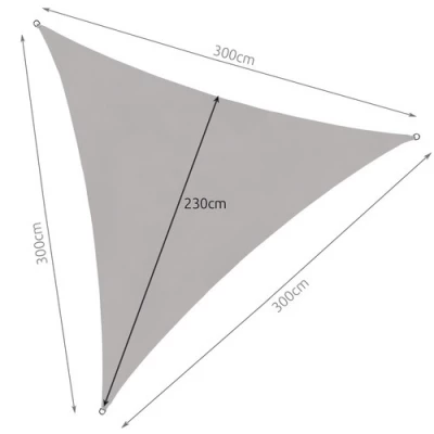 Gardlov 23147 Plachta proti slnku 3 x 3 x 3 m šedá