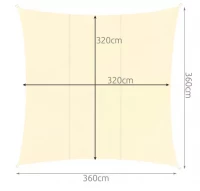Gardlov 23165 Plachta proti slnku 3.6 x 3.6 m béžová