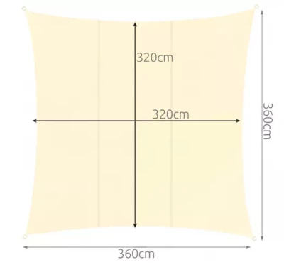 Gardlov 23165 Plachta proti slnku 3.6 x 3.6 m béžová
