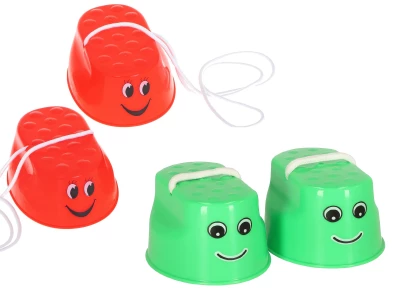 KIK KX6174 Detské chodúle plast 16 x 11,5 x 6,5 cm ,1 pár zelené, 1 pár červené