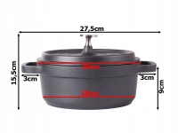 KingStyle Hrnec s poklicí s nepřilnavým povrchem 2,2 l