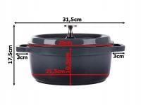 KingStyle Hrnec s poklicí s nepřilnavým povrchem 2,2 l šedý