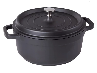 KingStyle Hrnec s poklicí s nepřilnavým povrchem 4 l černý