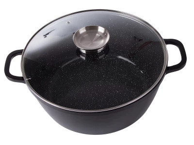 KingStyle Hrnec s poklicí s nepřilnavým povrchem 12,6 l černý