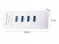 Verk 06311 USB Hub 3.0, 4 porty bílý