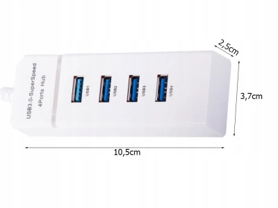 Verk 06311 USB Hub 3.0, 4 porty bílý