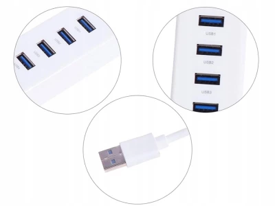 Verk 06311 USB Hub 3.0, 4 porty bílý