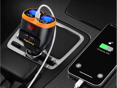 Verk 10104 Autonabíjačka 12-24V 2xUSB-A, 1xUSB-C QC 3.0 80W
