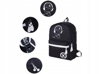 Verk 27137 Chytrý svítící batoh Unisex s USB, 19l, černý
