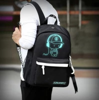 Verk 27137 Chytrý svítící batoh Unisex s USB, 19l, černý