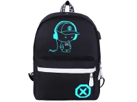 Verk 27137 Chytrý svítící batoh Unisex s USB, 19l, černý