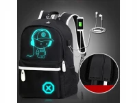 Verk 27137 Chytrý svítící batoh Unisex s USB, 19l, černý