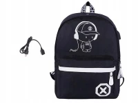 Verk 27137 Chytrý svítící batoh Unisex s USB, 19l, černý
